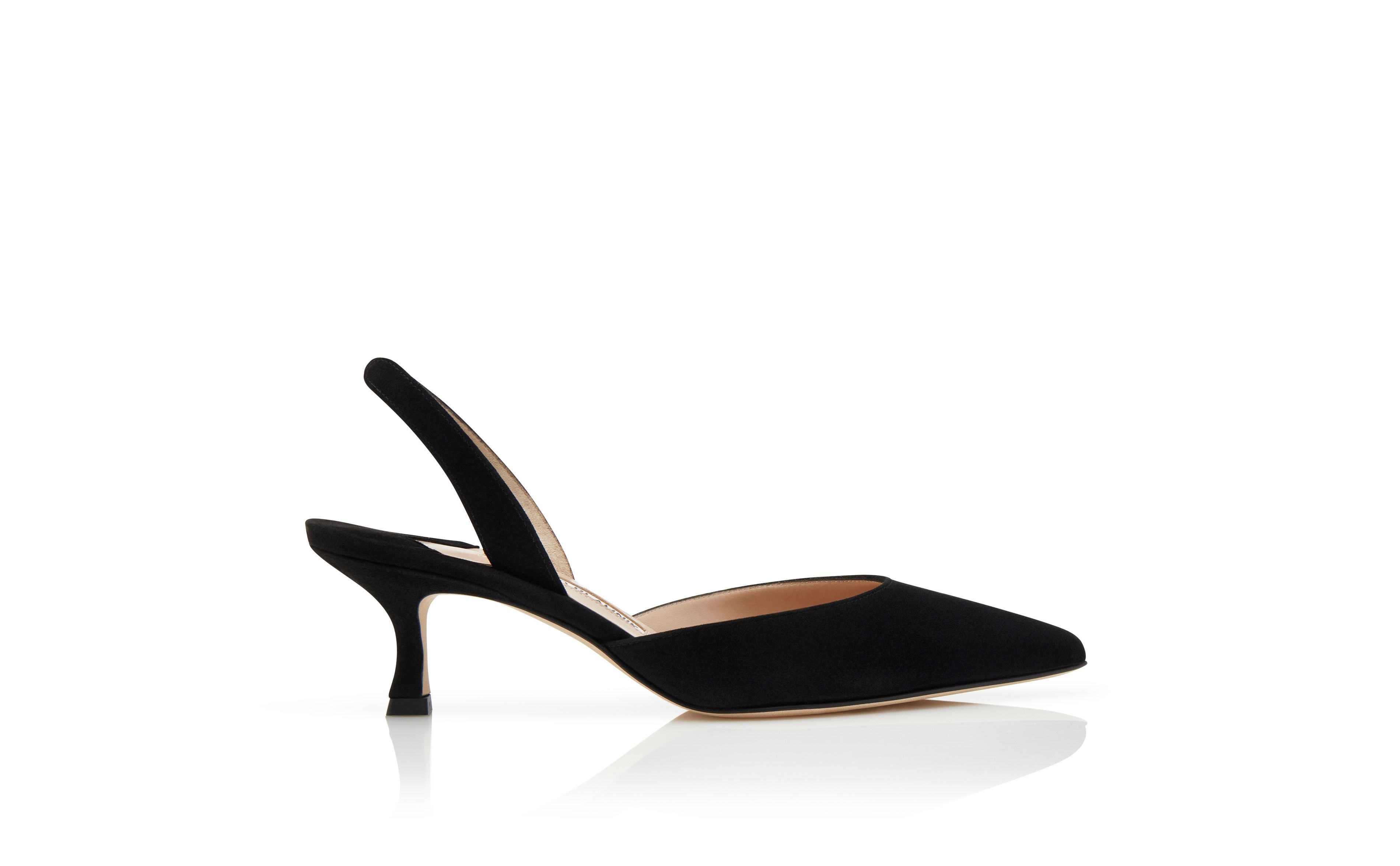 Black Suede Slingback Pumps - 1