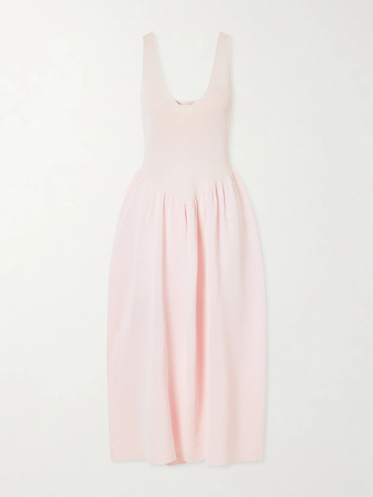 Lollie Ribbed And Woven Midi Dress - 1