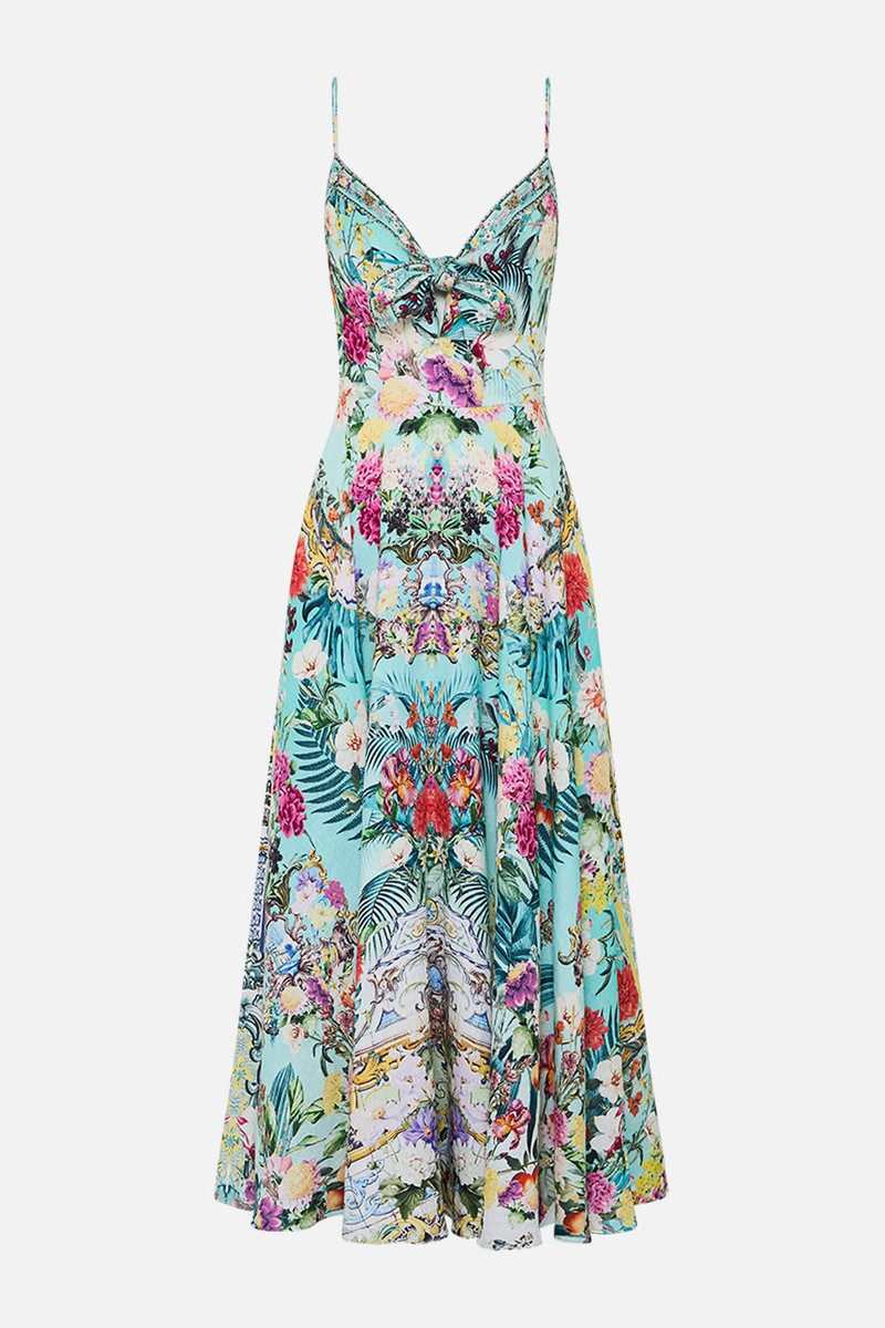 LONG DRESS WITH TIE FRONT - 1