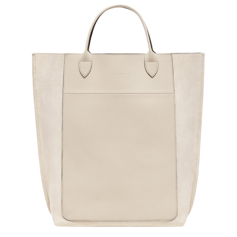 Cabas Longchamp M Tote bag Linen - Leather 3