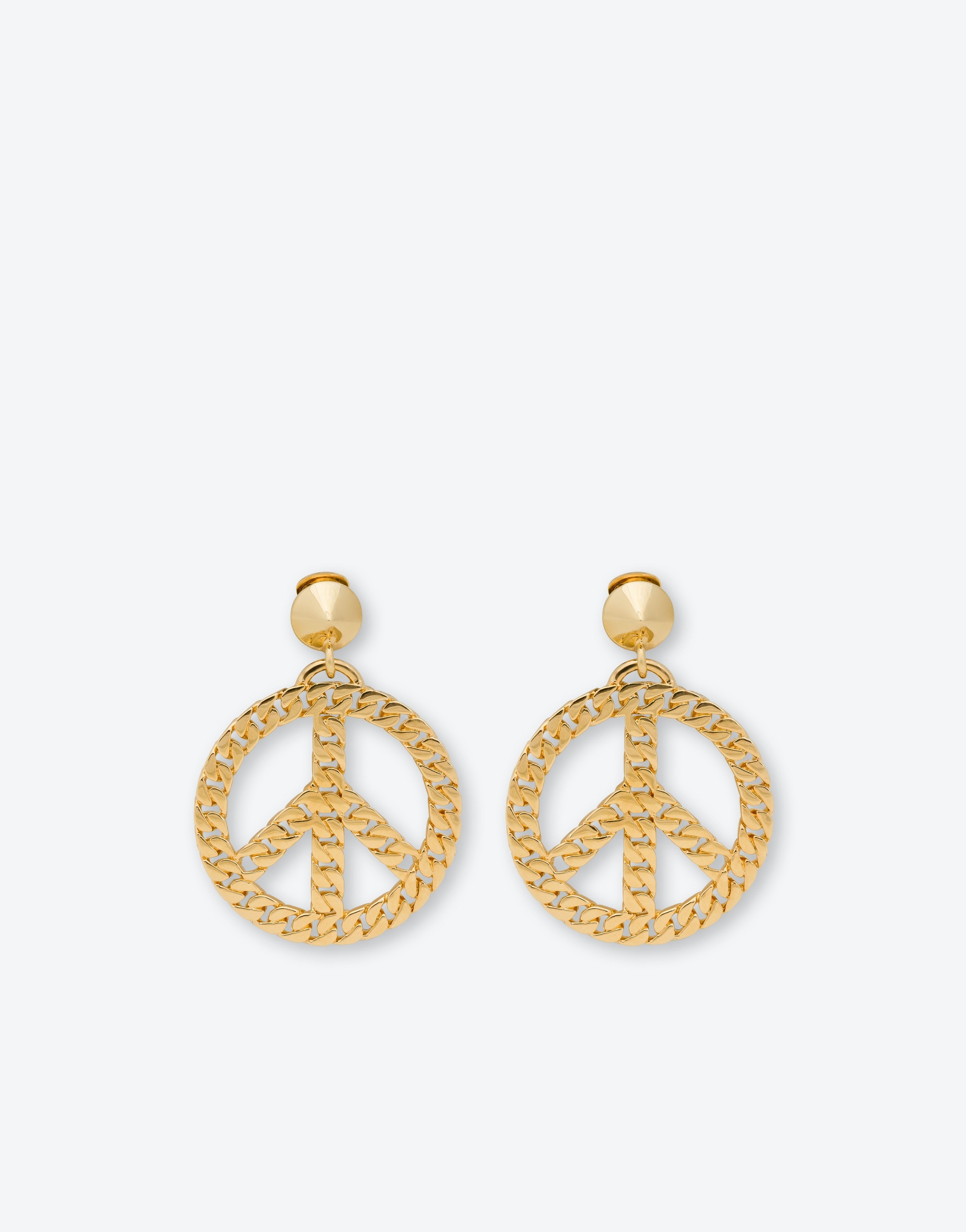 CHAIN PEACE SYMBOL EARRINGS - 1