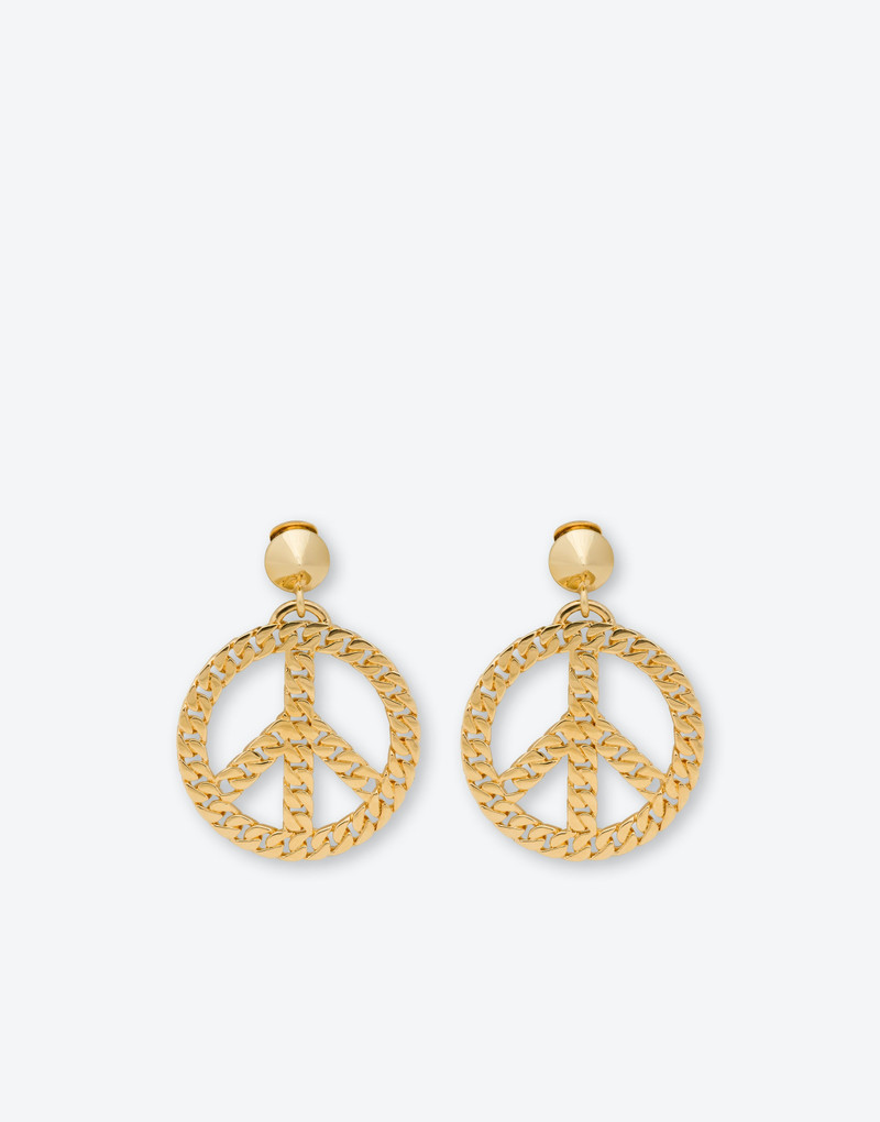 CHAIN PEACE SYMBOL EARRINGS 1