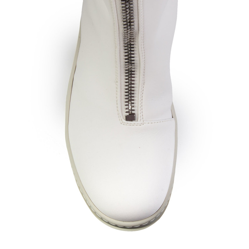 Zip Front Boots Chalk White in White 5