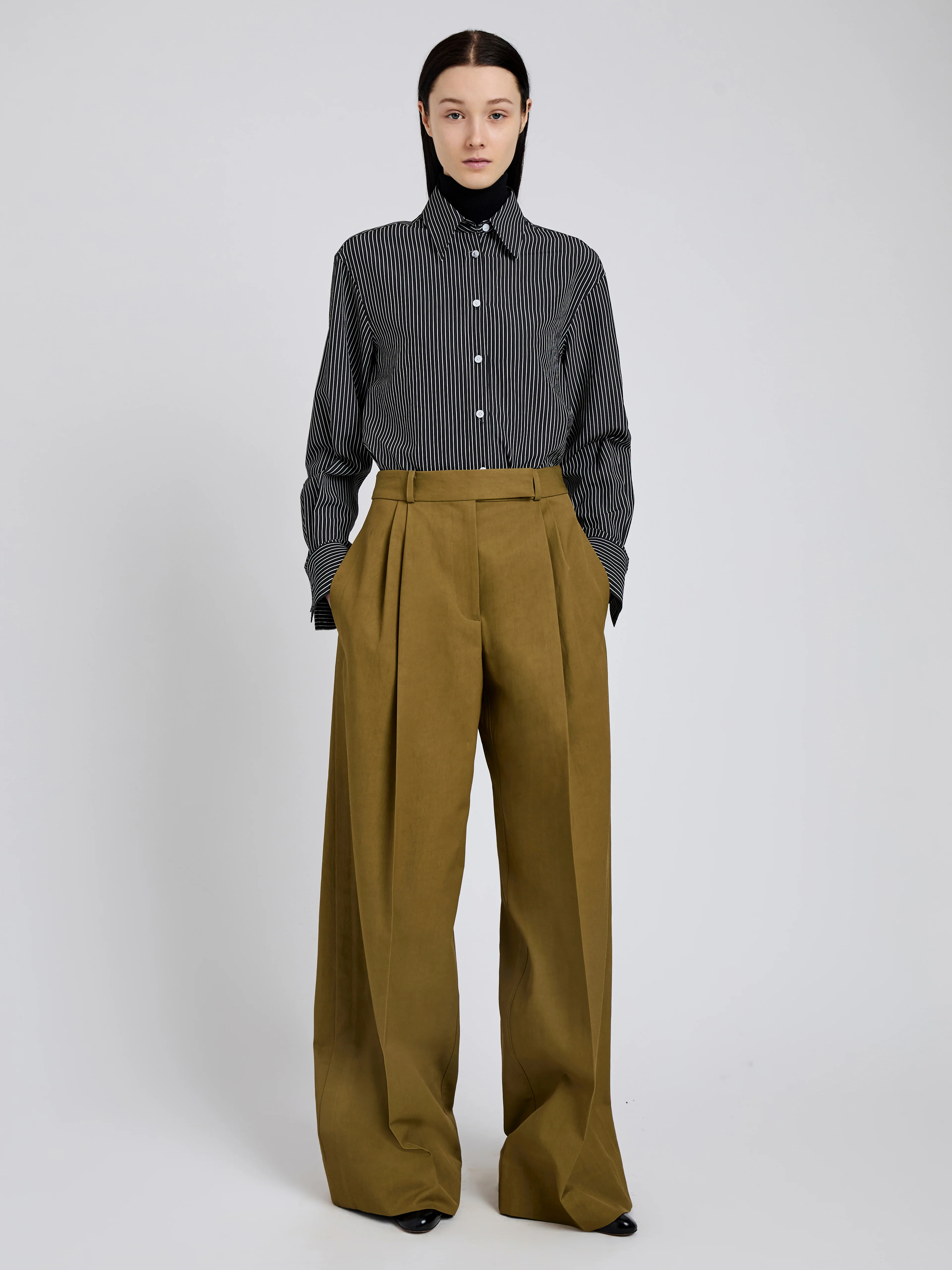Lynsey Top in Viscose Striped Shirting - 3