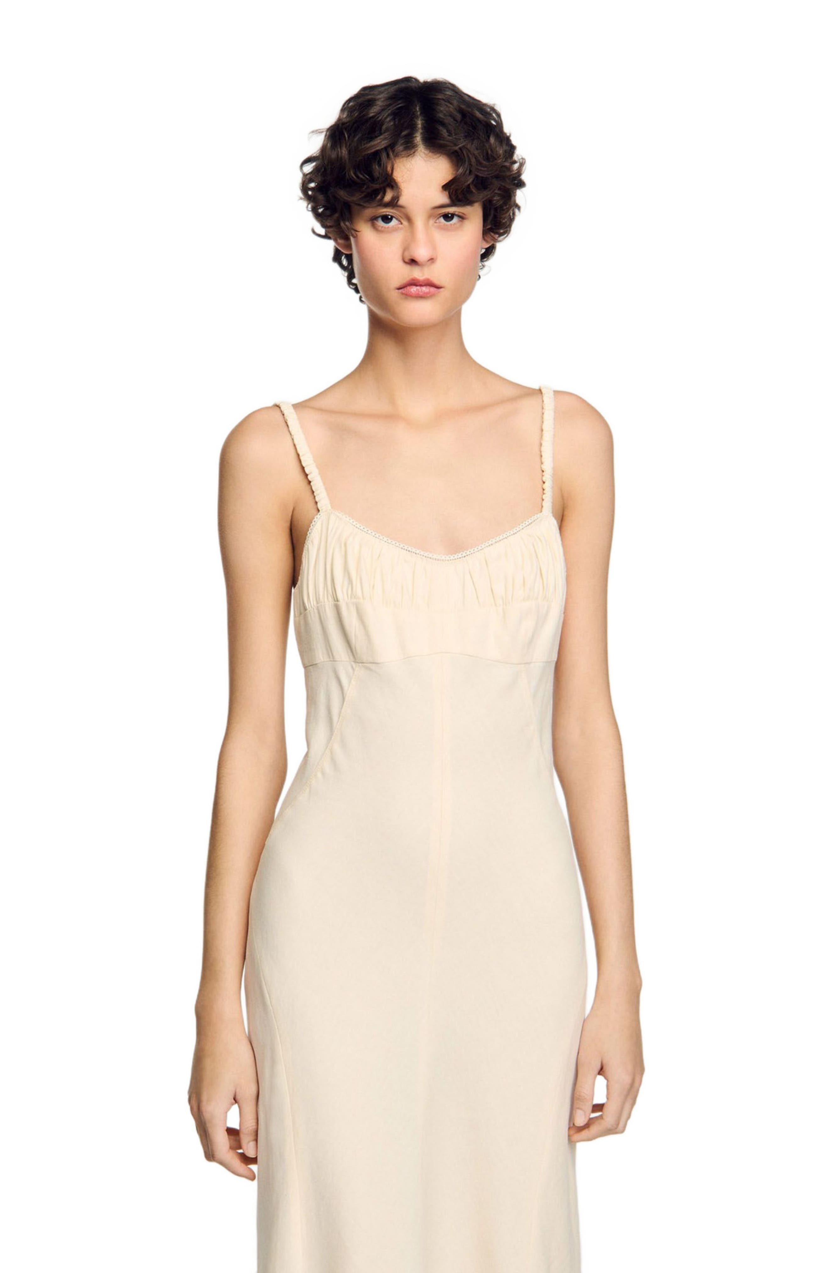 SANDRO Maxi dress with straps in Ecru at Nordstrom - 3