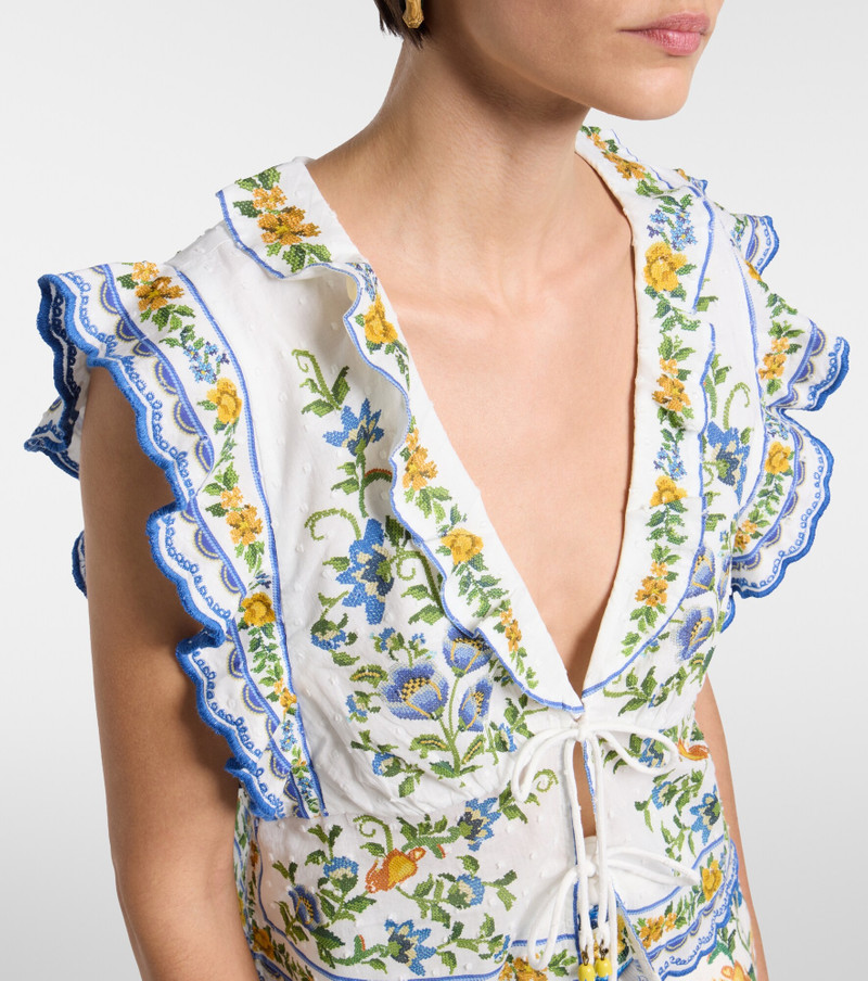 Emily Floral ruffled cotton top 4