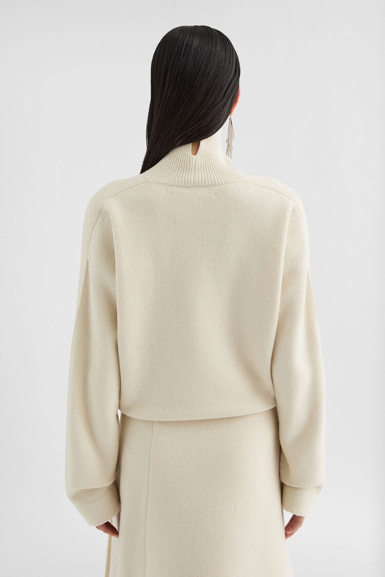 Wool Blend High-Neck Sweater - 5