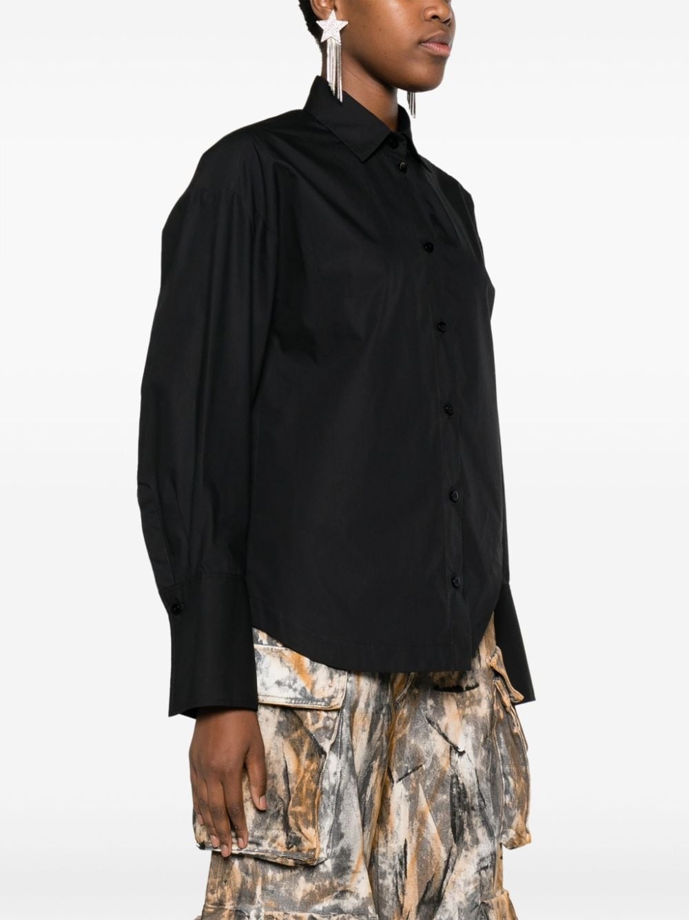 Eliza logo-embroidered cotton shirt - 3