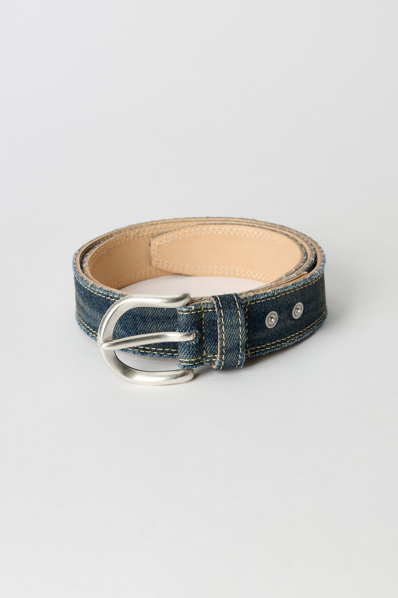 Fringed Denim Belt Rocker Storm Wash 1
