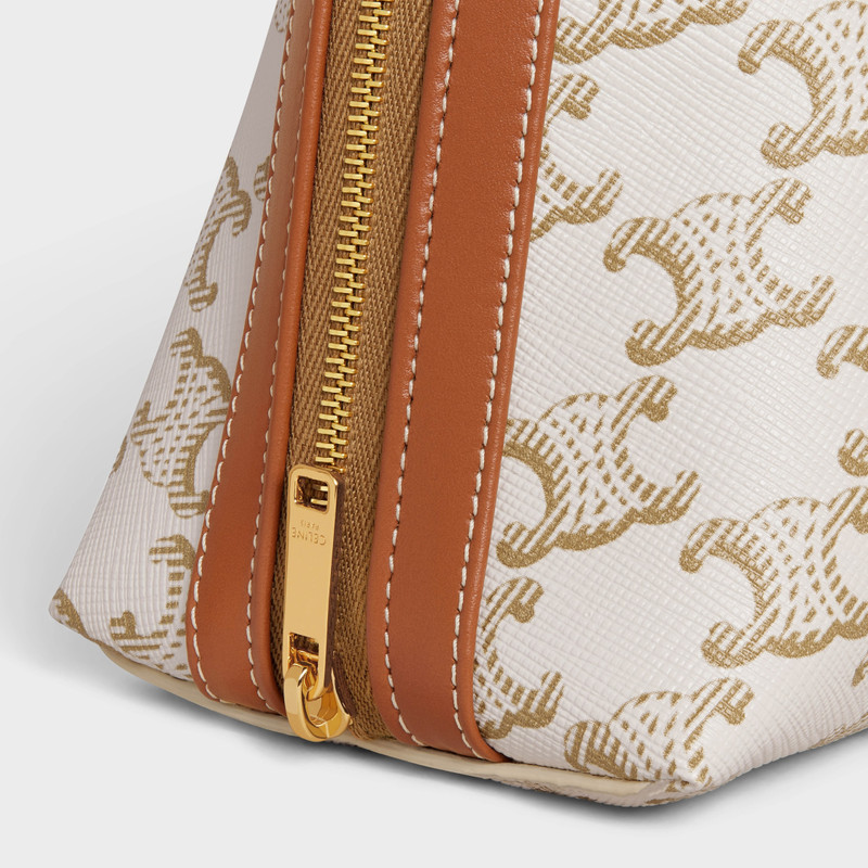 LARGE COSMETIC POUCH IN TRIOMPHE CANVAS AND CALFSKIN 4