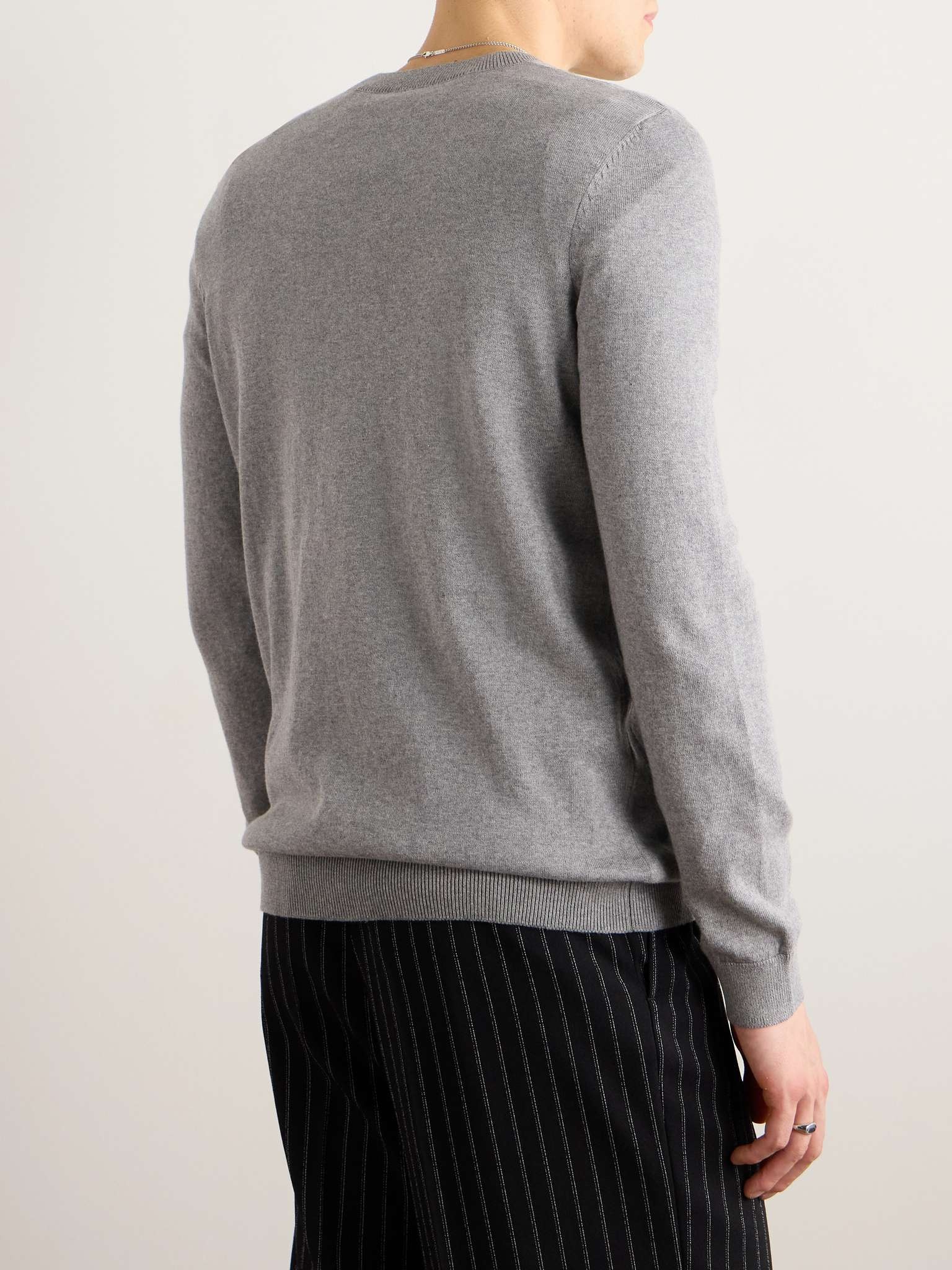 Amir Slim-Fit Logo-Embroidered Cotton Sweater - 3