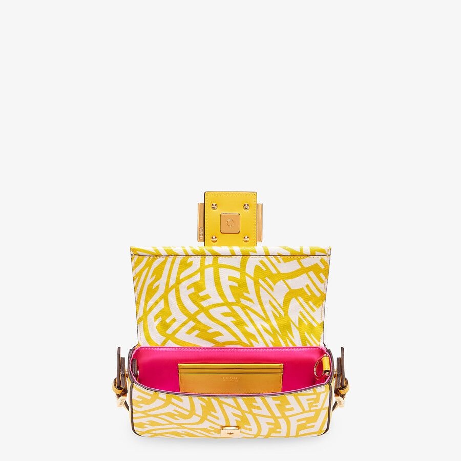 Yellow glazed canvas bag - 5