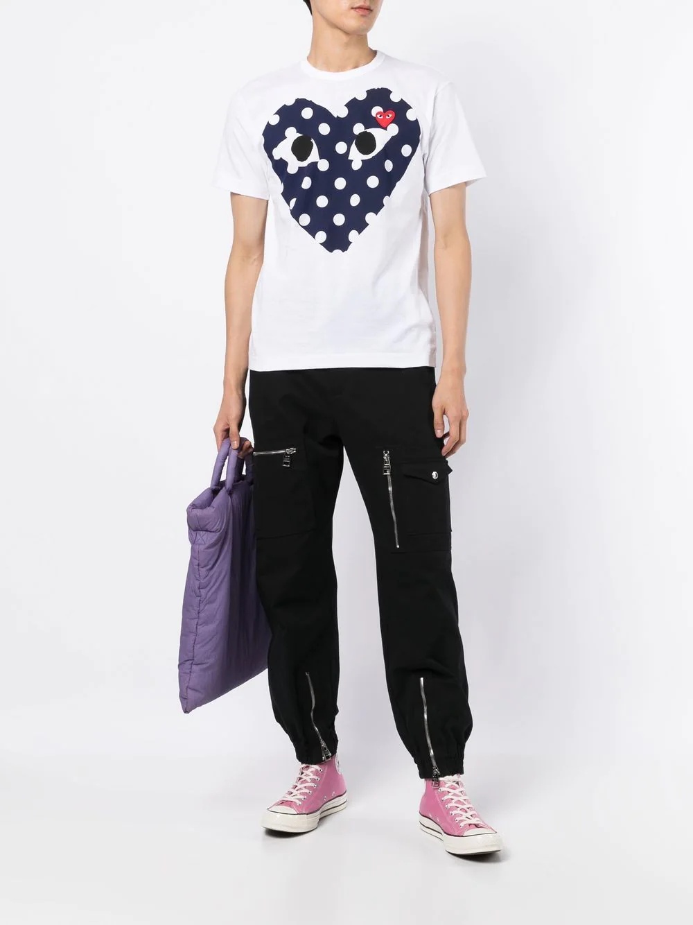 heart print T-shirt - 4