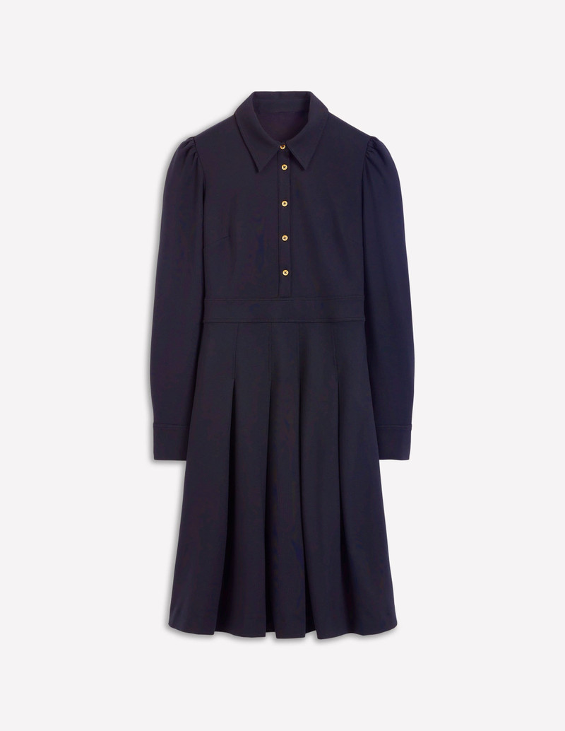 Catrin Short Ponte Shirt Dress-Navy 1