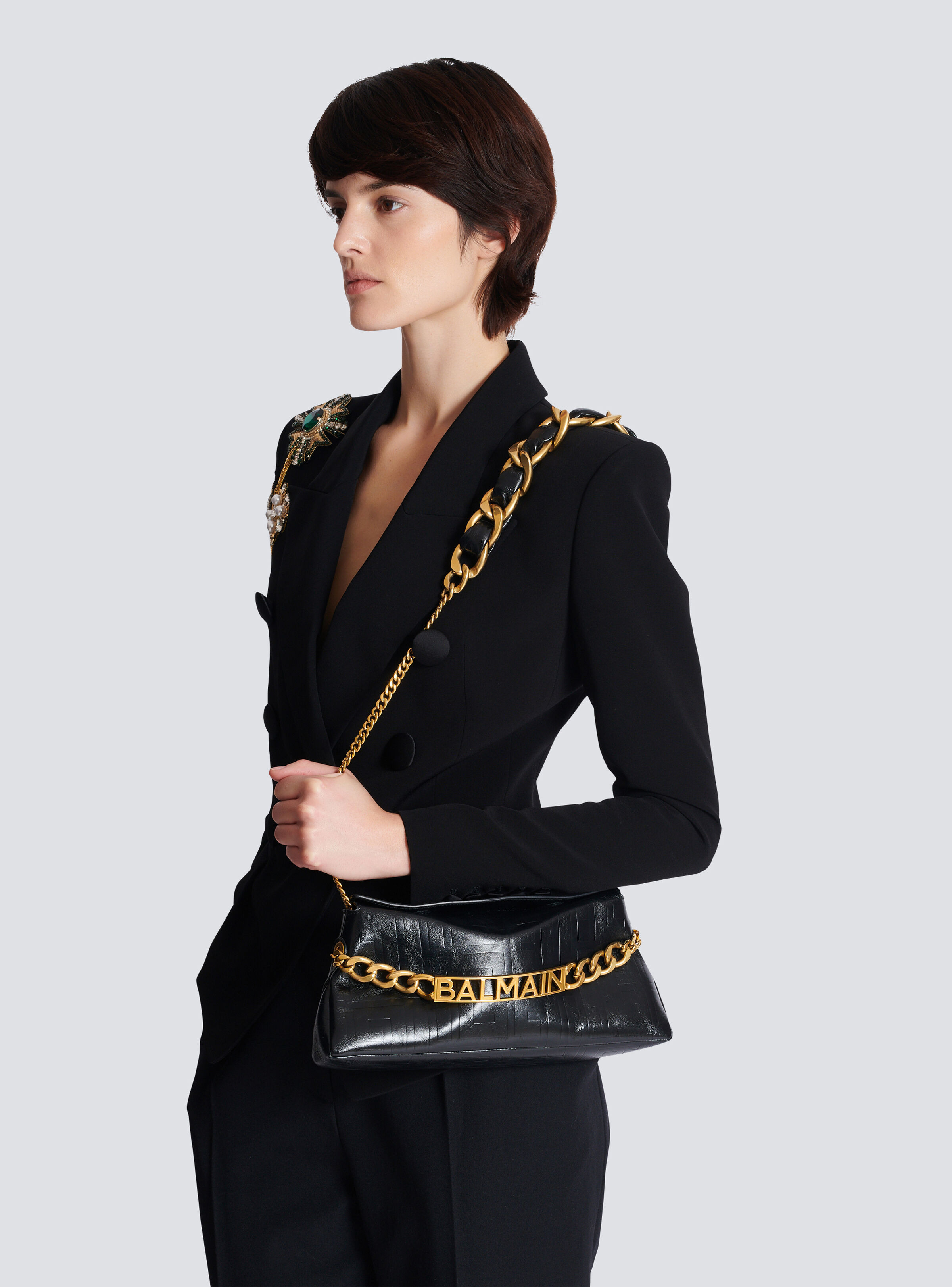 1945 Soft clutch in crinkled calfskin leather - 8