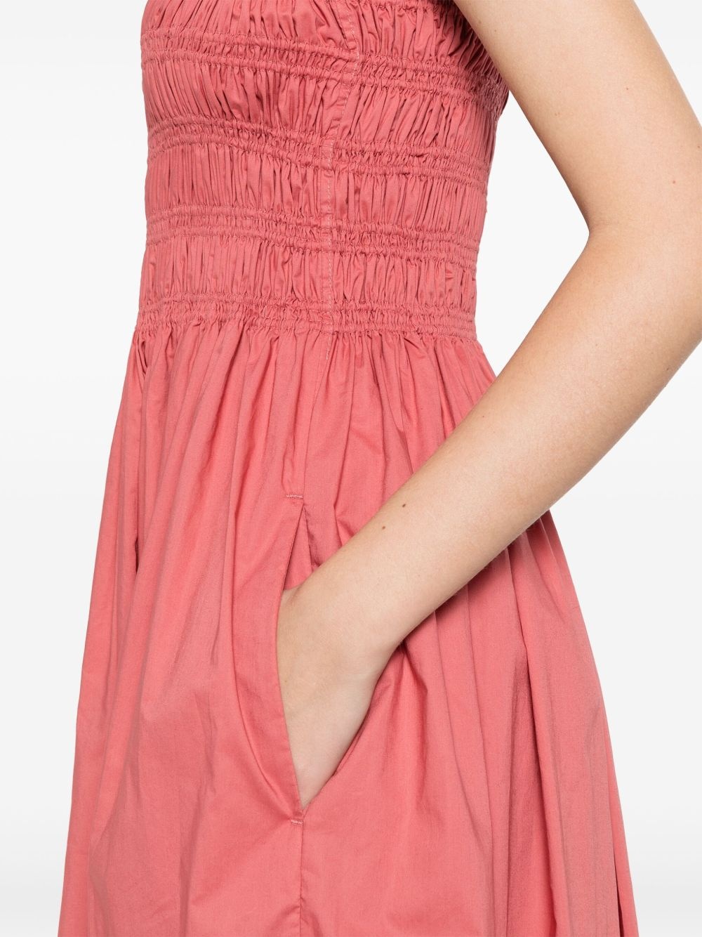 shirred-panel maxi dress - 5