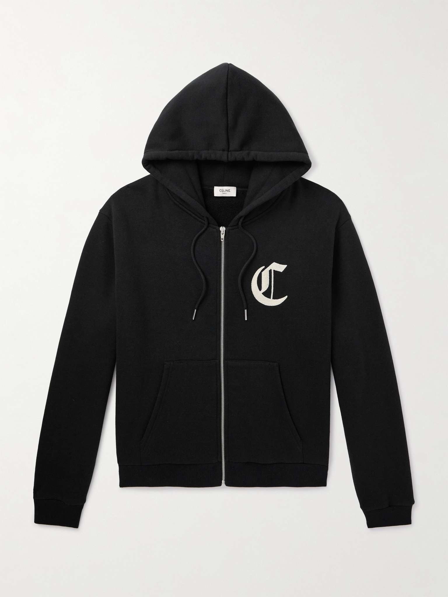 破格CELINE /Embroidery Hooded Sweater Mサイズ CELINE HOMME Logo-Embroidered Knitted Wool and Cashmere