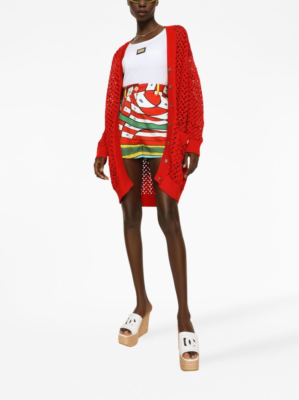 open-knit cotton cardigan - 2