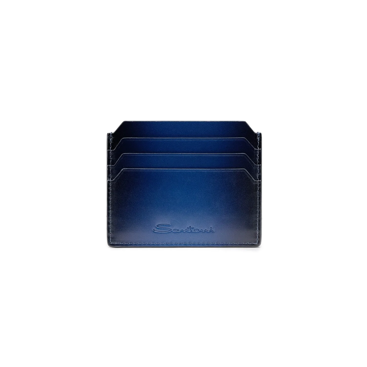 Blue leather credit card holder - 1