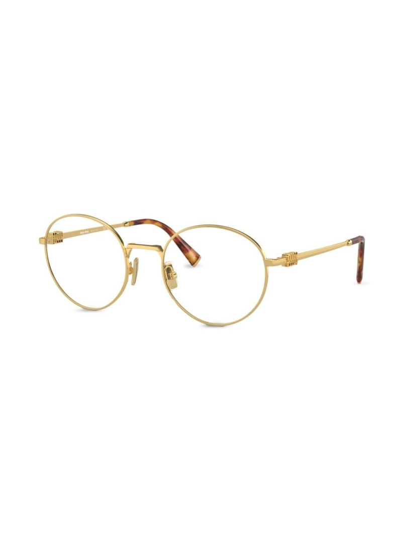 Miu Miu metallic round-frame glasses outlook