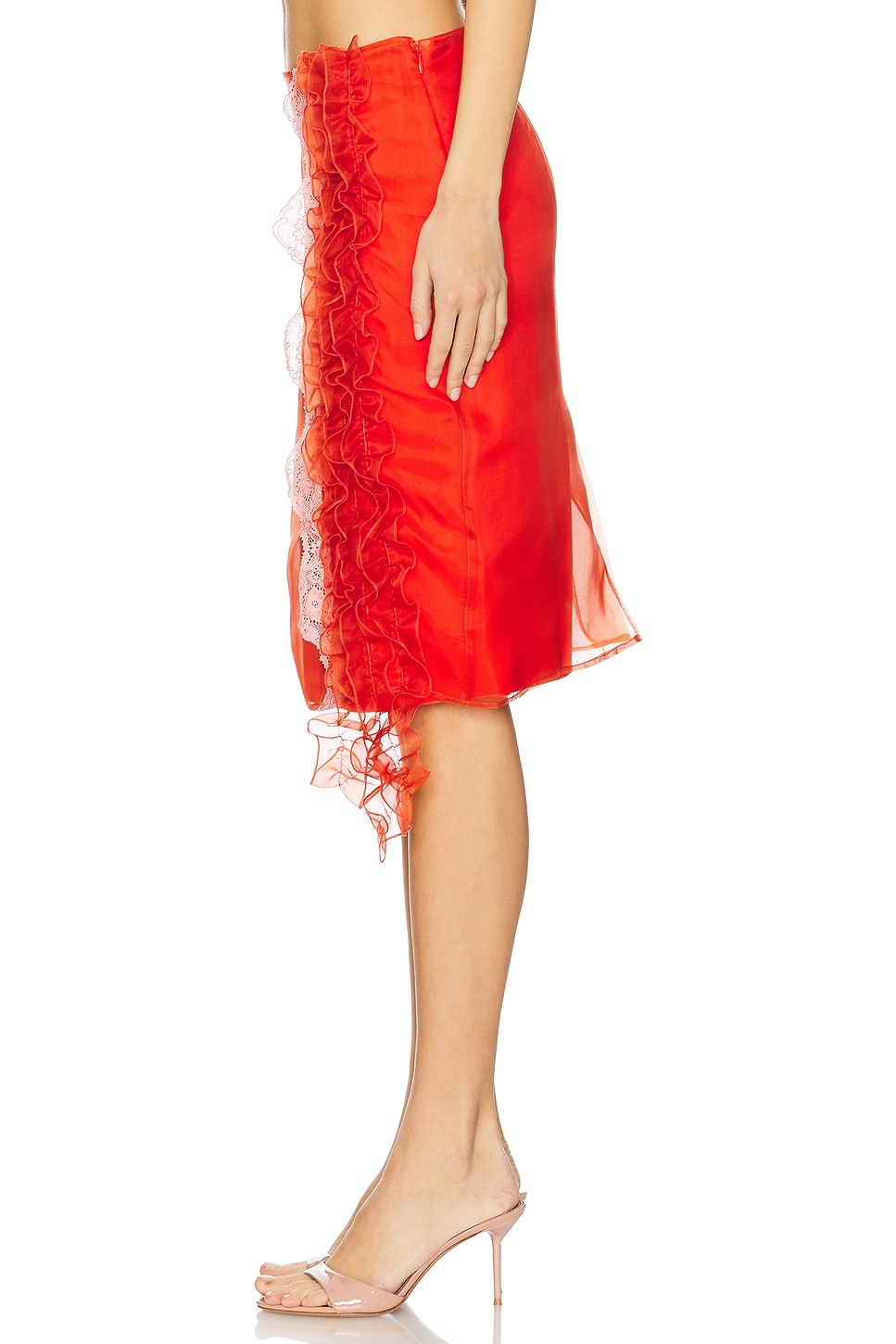 Skirt With Ruffles And Lace Detail - 3