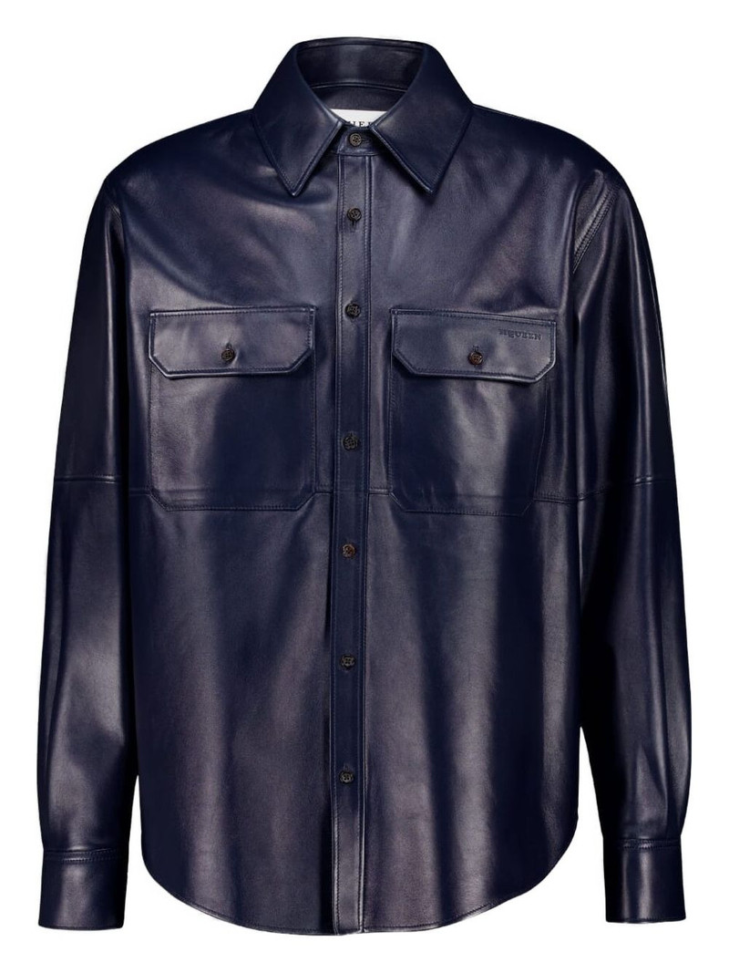 double-pocket leather shirt 1