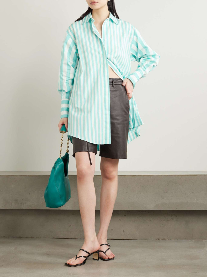 PATOU Iconic oversized embroidered striped cotton-poplin mini shirt dress outlook