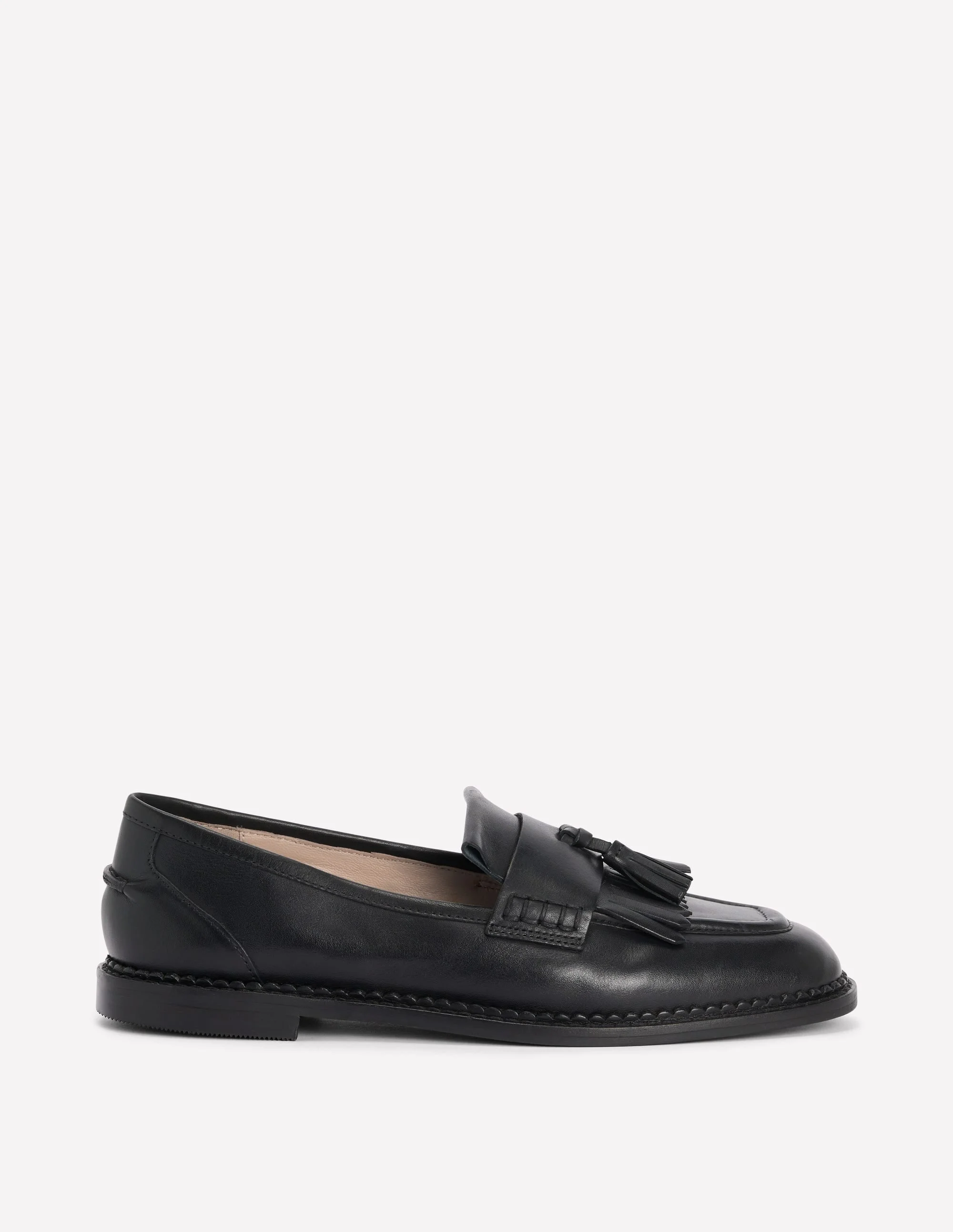Nya Ghillie Flat Loafers-Black - 1