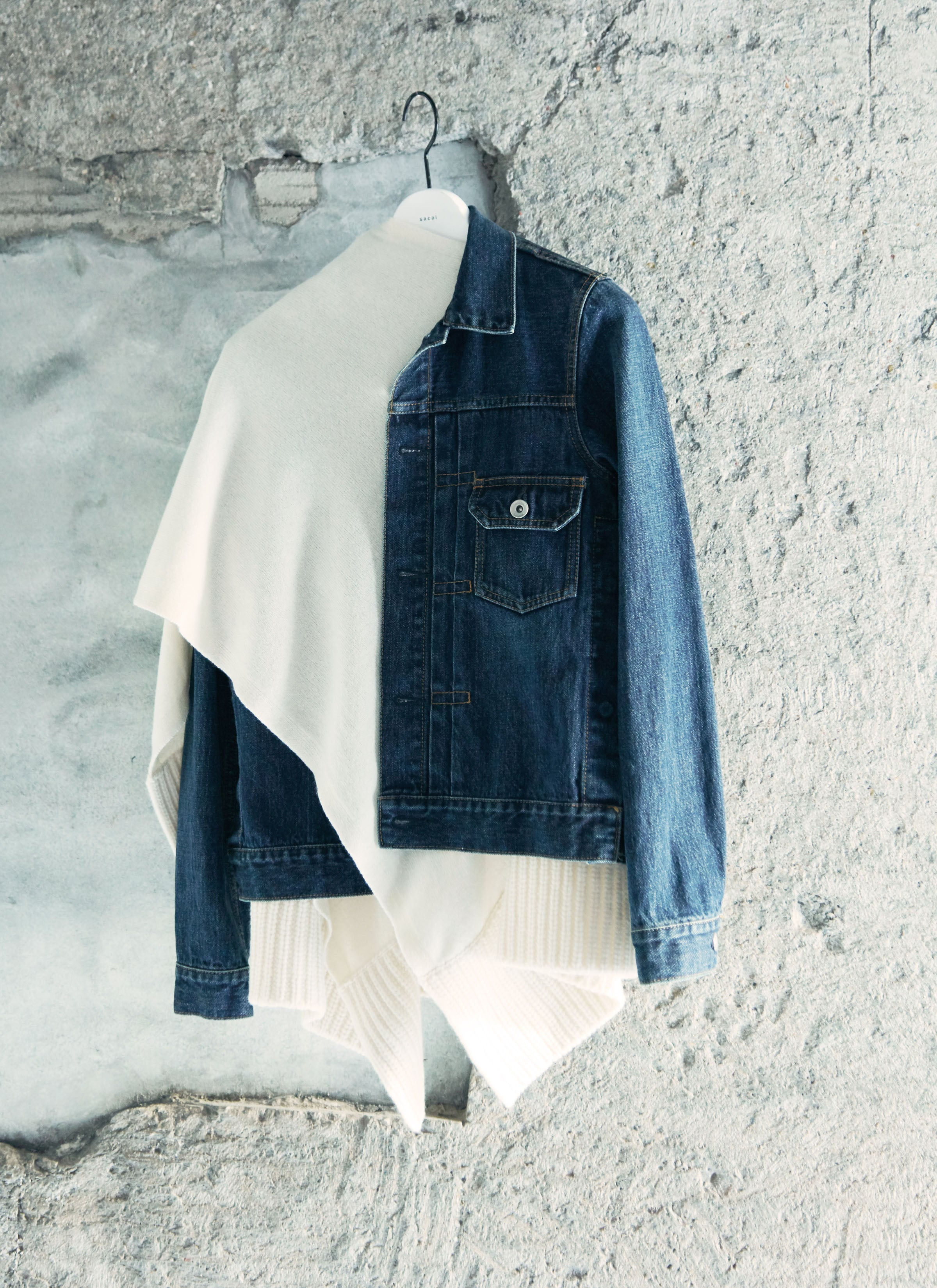 Denim x Wool Knit Jacket - 2