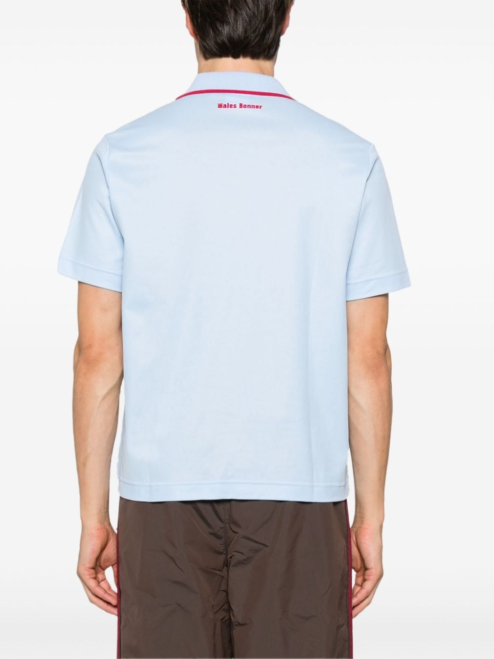 x Wales Bonner logo-flocked polo shirt - 4