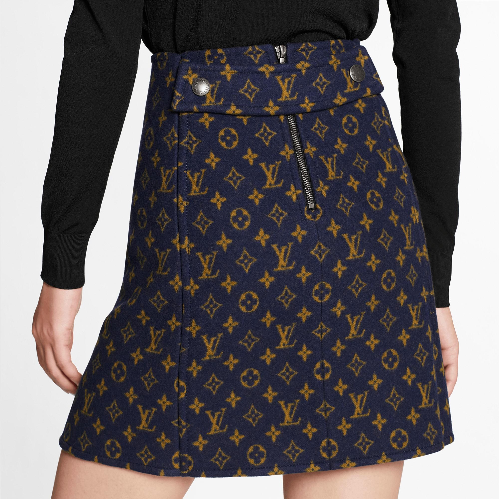 Double Face Monogram Jacquard A-Line Mini Skirt  - 5