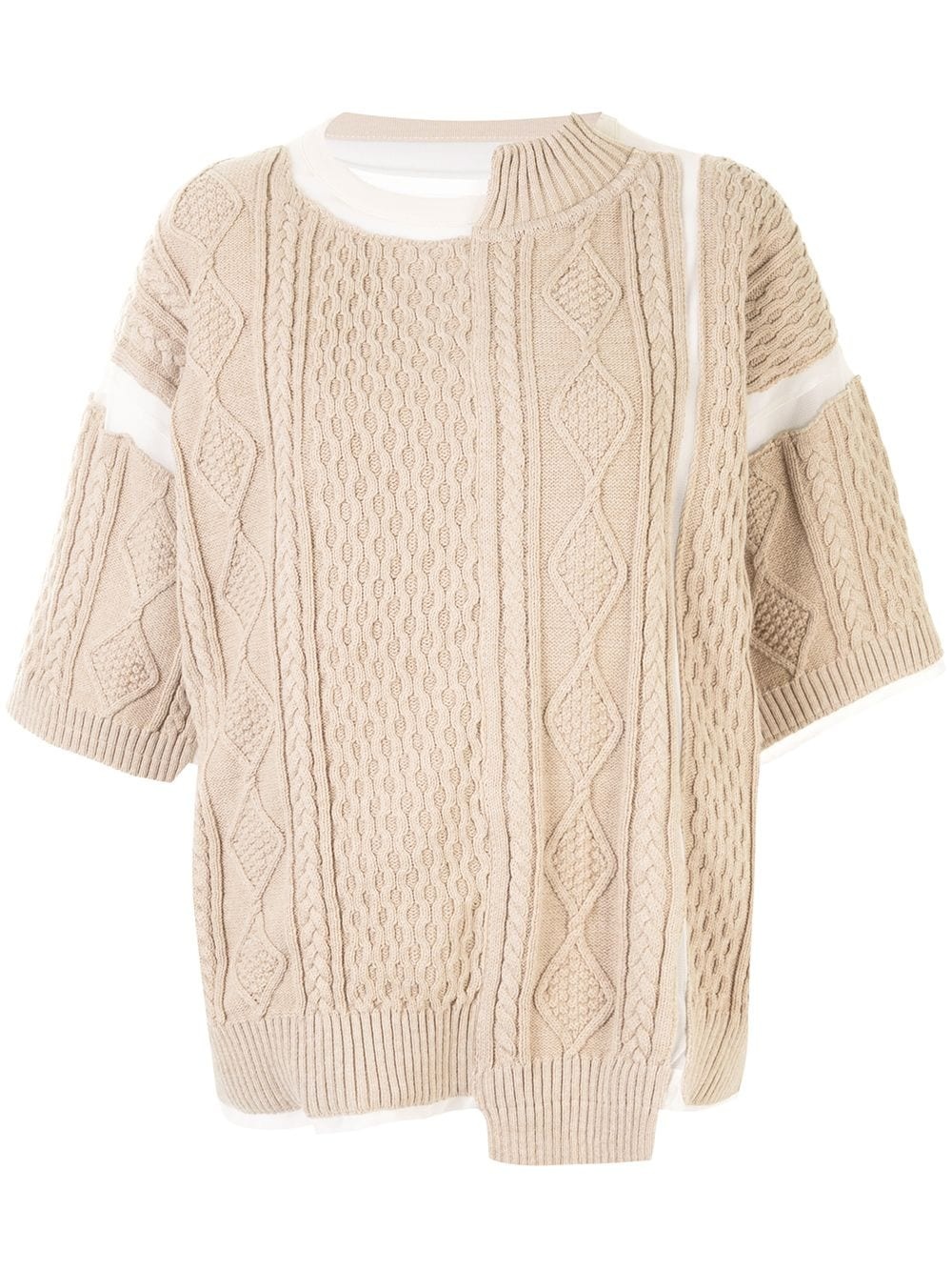 cable knit oversized top - 1