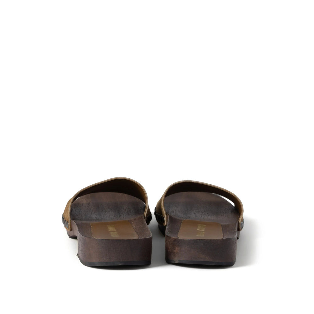 Miu Miu Brown Flip-Flops & Slides Women - 5