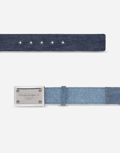 Dolce & Gabbana Patchwork denim belt with logo tag outlook