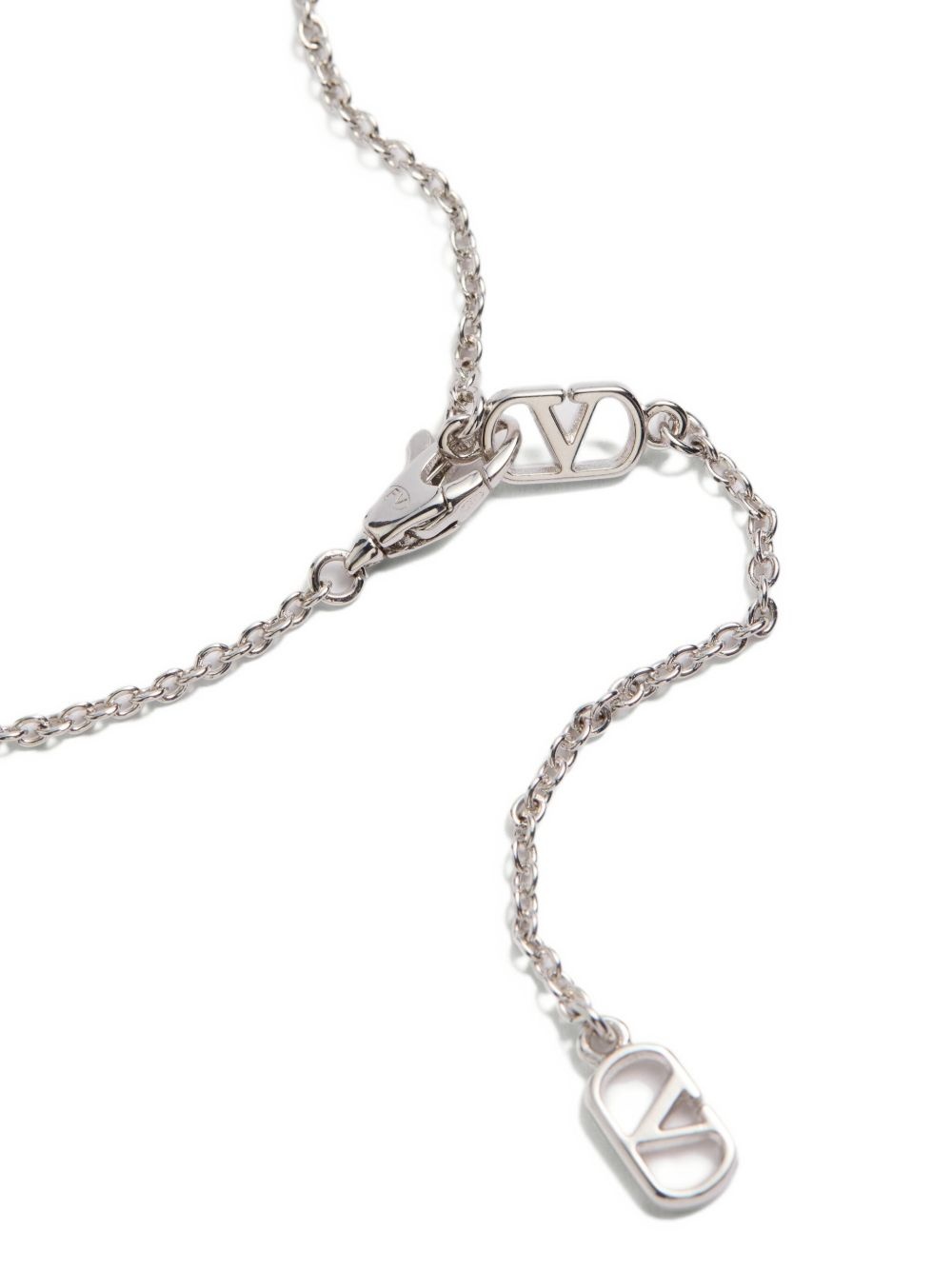 silver-tone logo pendant necklace - 4