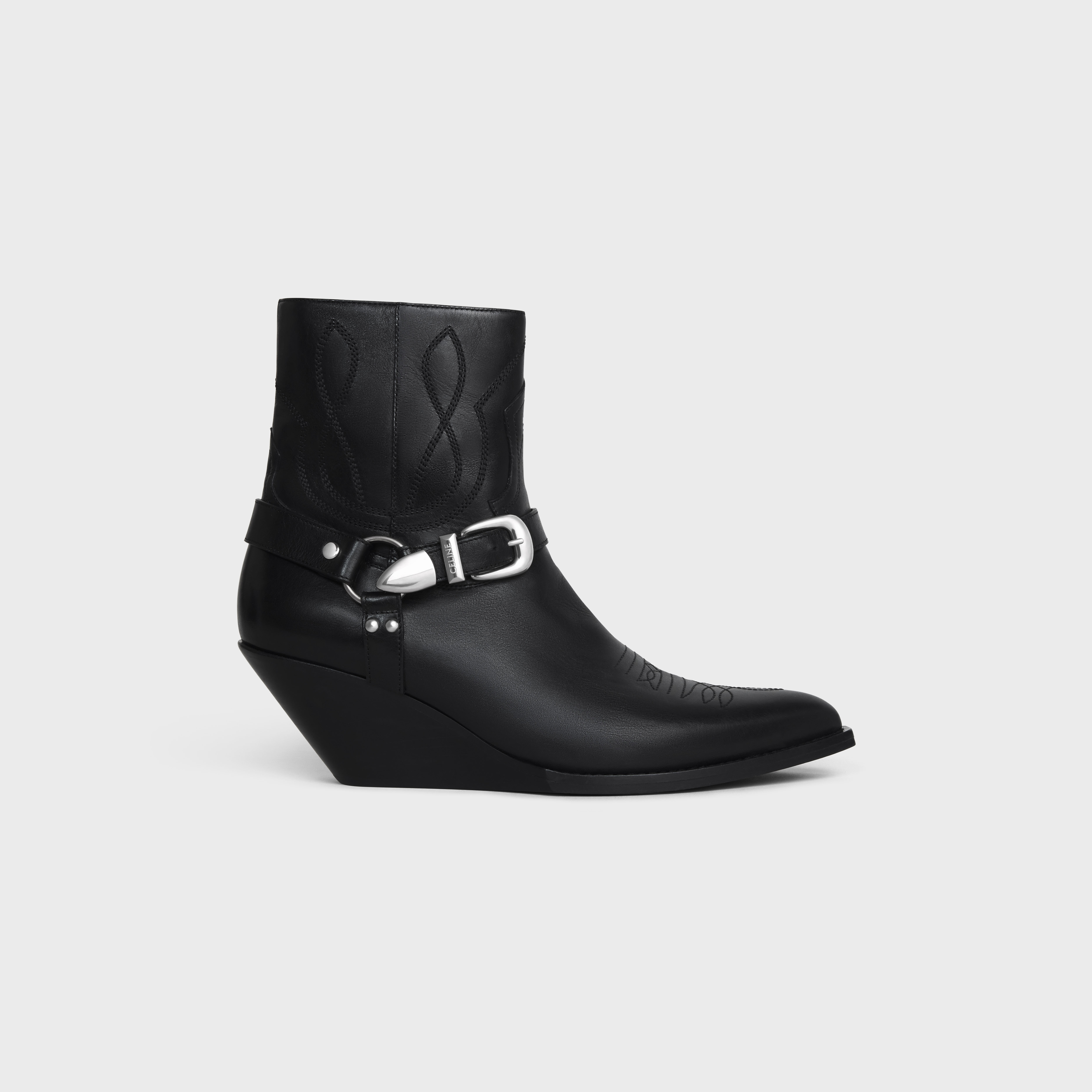 CELINE MOON ZIPPED BOOTS WITH HARNESS in Calfskin - 1