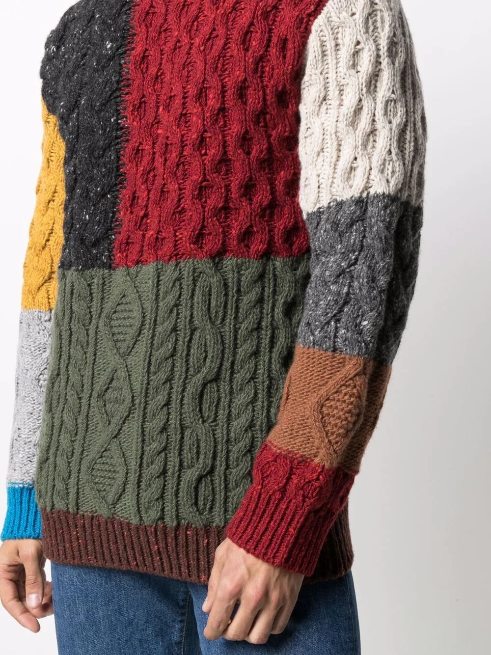 multi-panel cable-knit jumper - 5