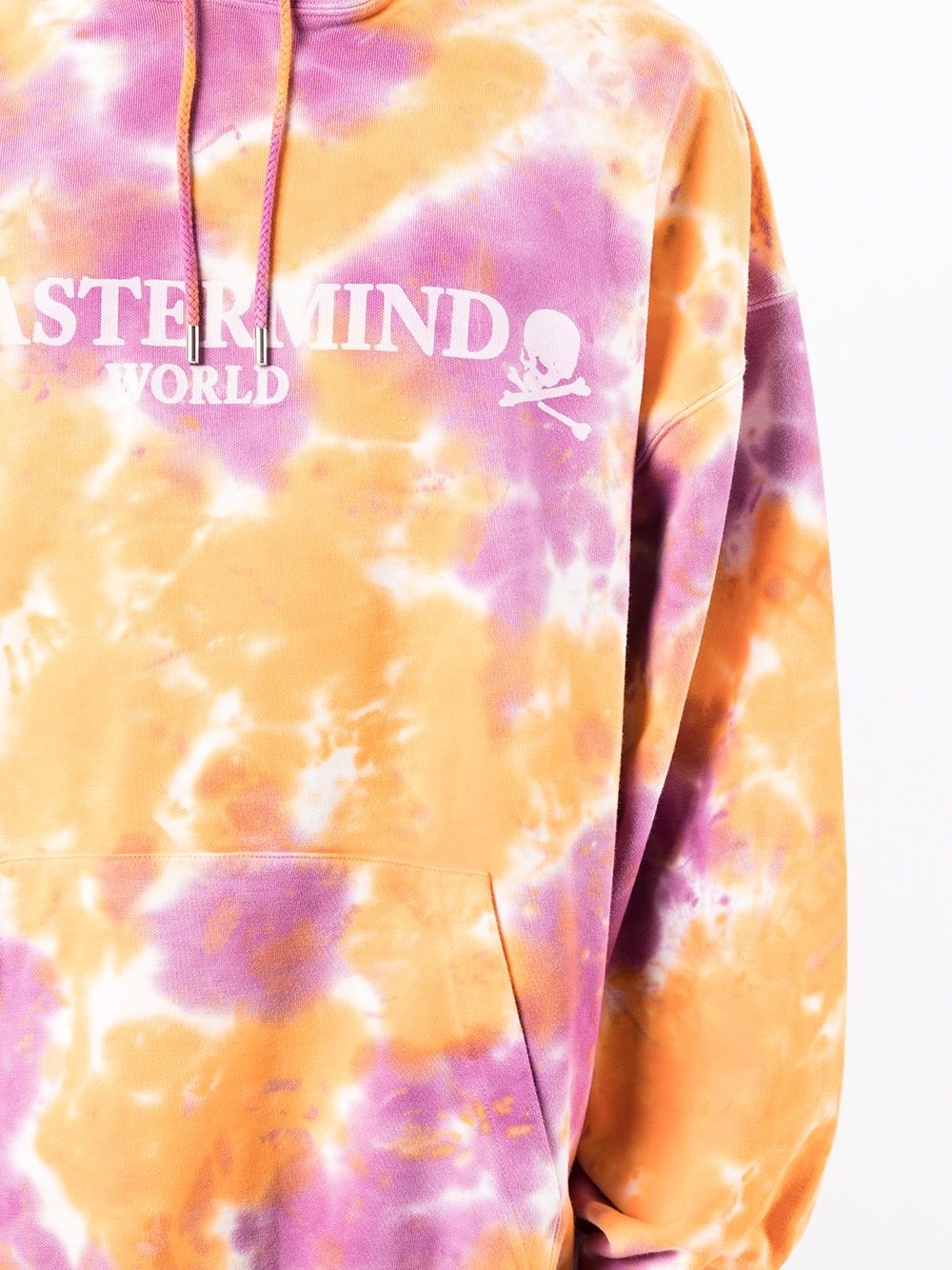 logo-print tie-dye hooded sweatshirt - 5