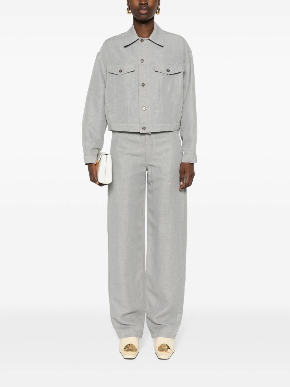 Peran mélange straight trousers - 2