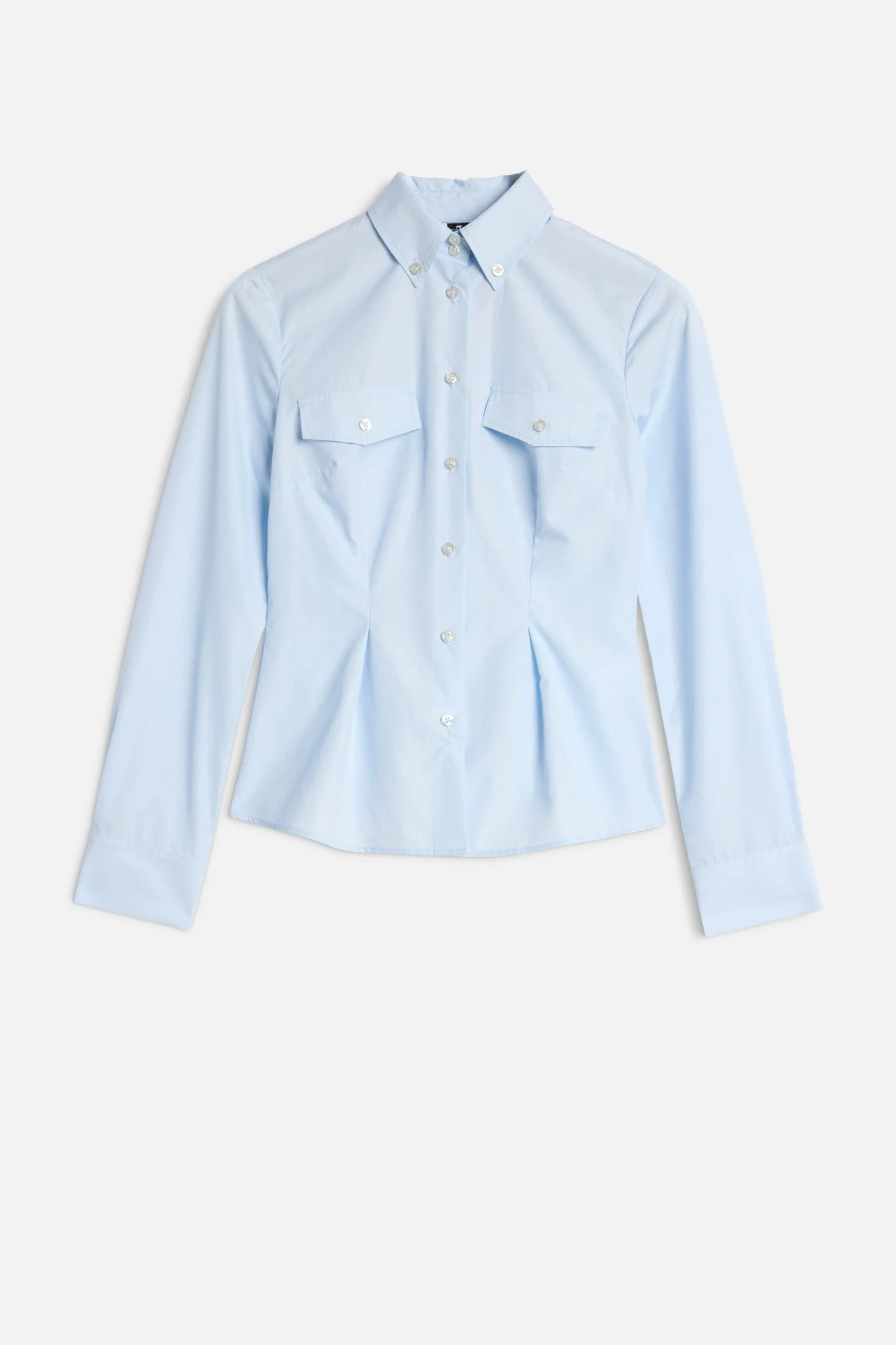 SLANT MILITARY SHIRT in Poplin Light Blue - 1