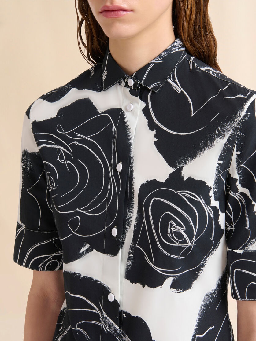WHITE POPLIN SHORT-SLEEVE SHIRT WITH CYBELE PRINT - 4