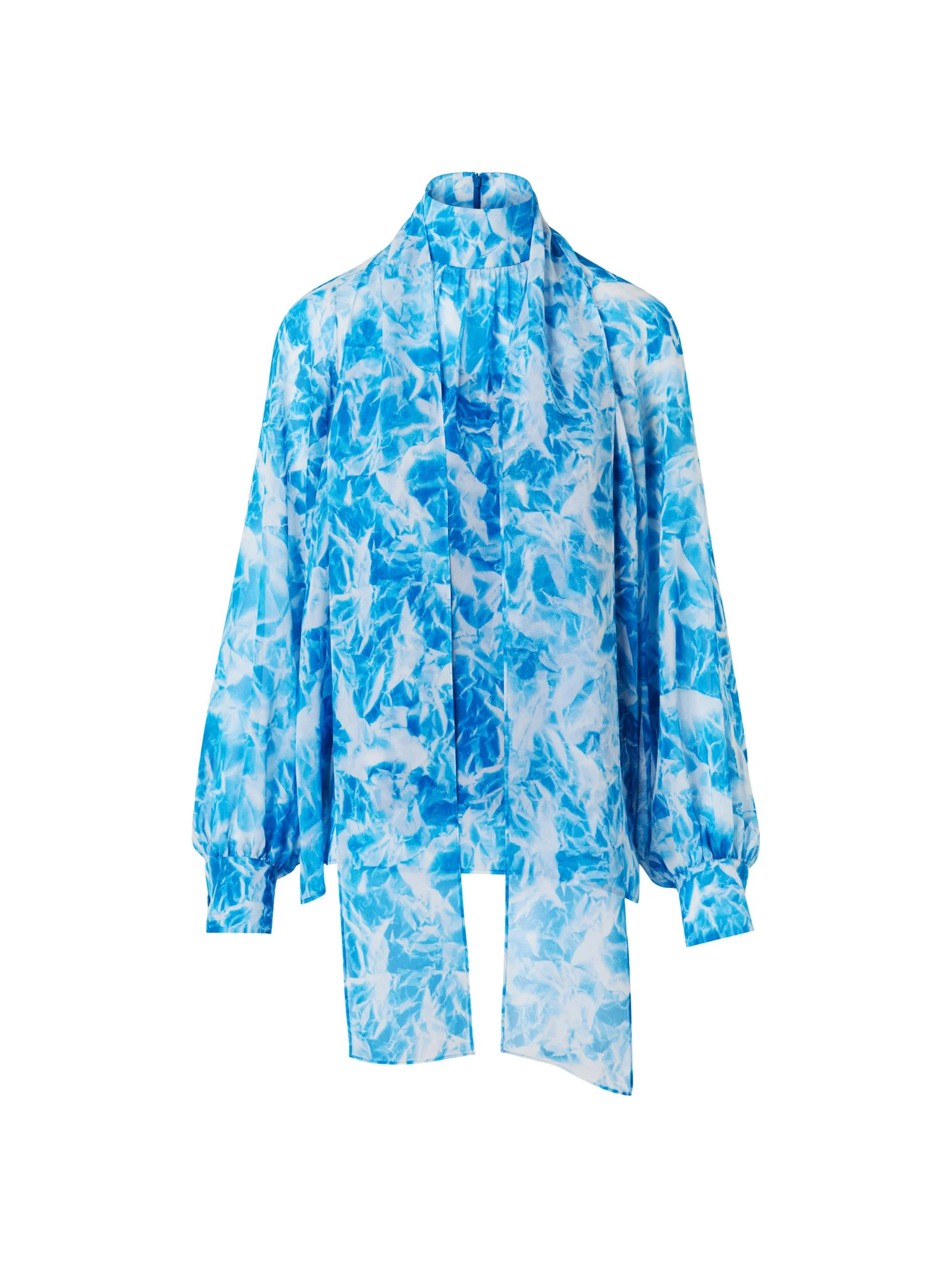 Women's Abstract-Print Silk Blouse - Twilight Ecru - 1