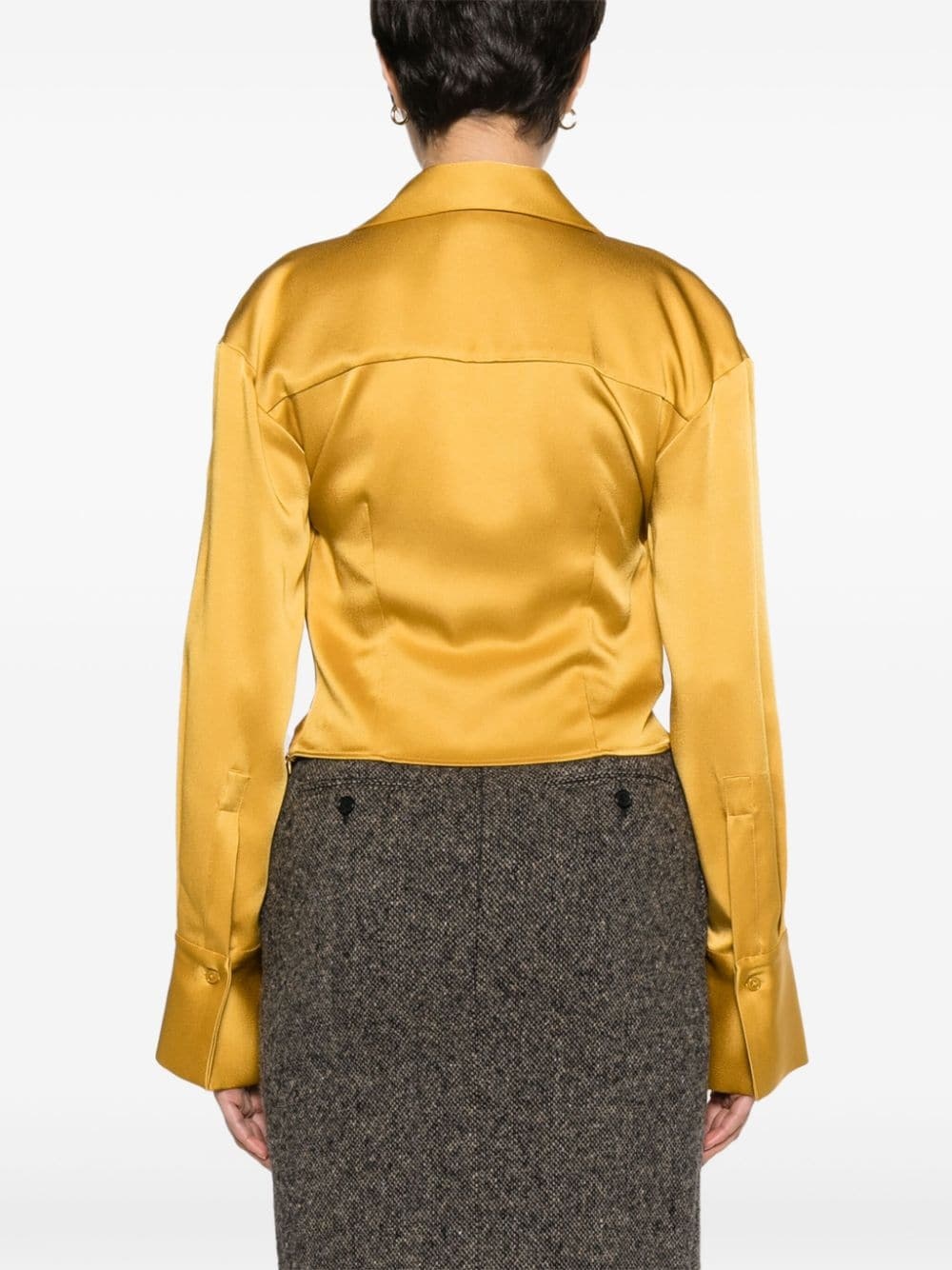 draped satin shirt - 4
