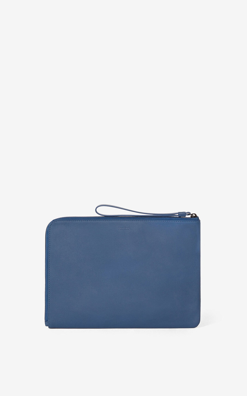 KENZO Tiger Crest large leather clutch outlook