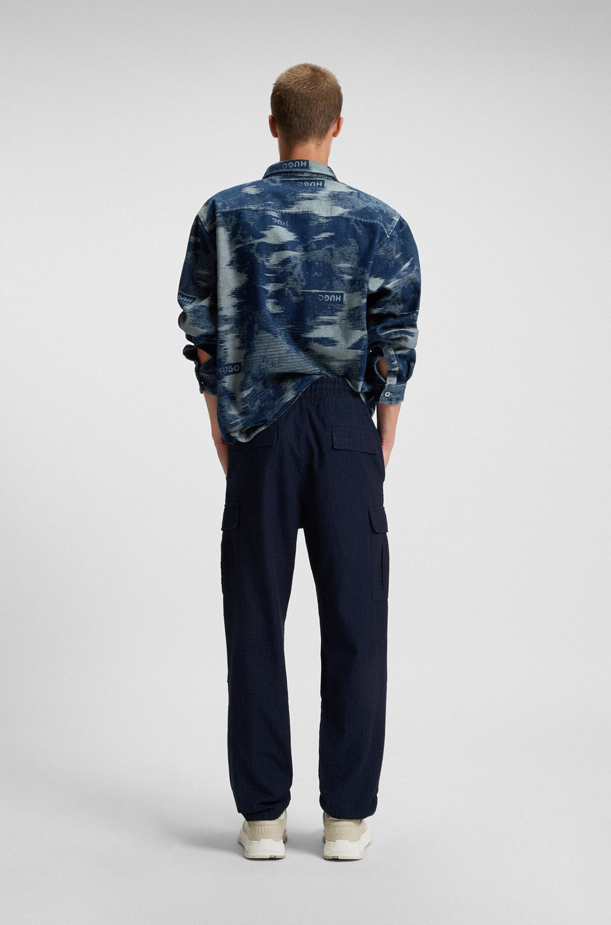 RELAXED-FIT CARGO TROUSERS IN DENIM-LOOK RIPSTOP - 4