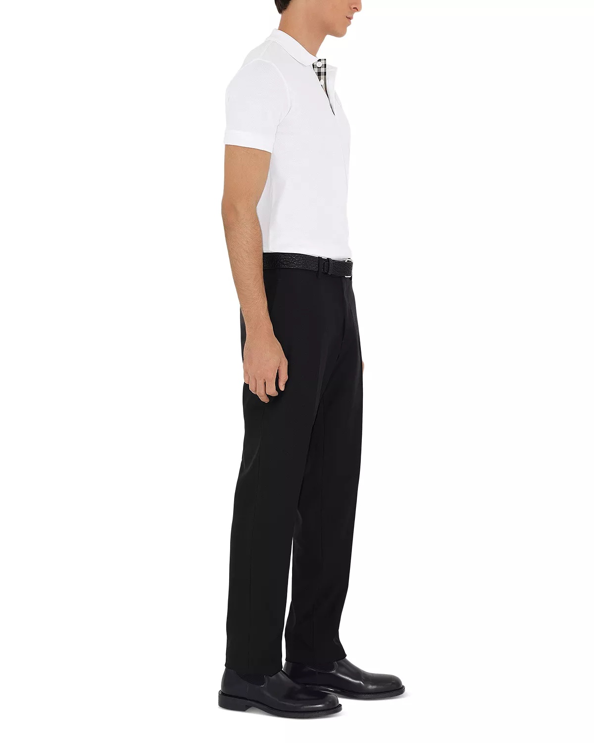 Eddie Cotton Piqué Equestrian Knight Embroidered Slim Fit Check Placket Polo Shirt - 2