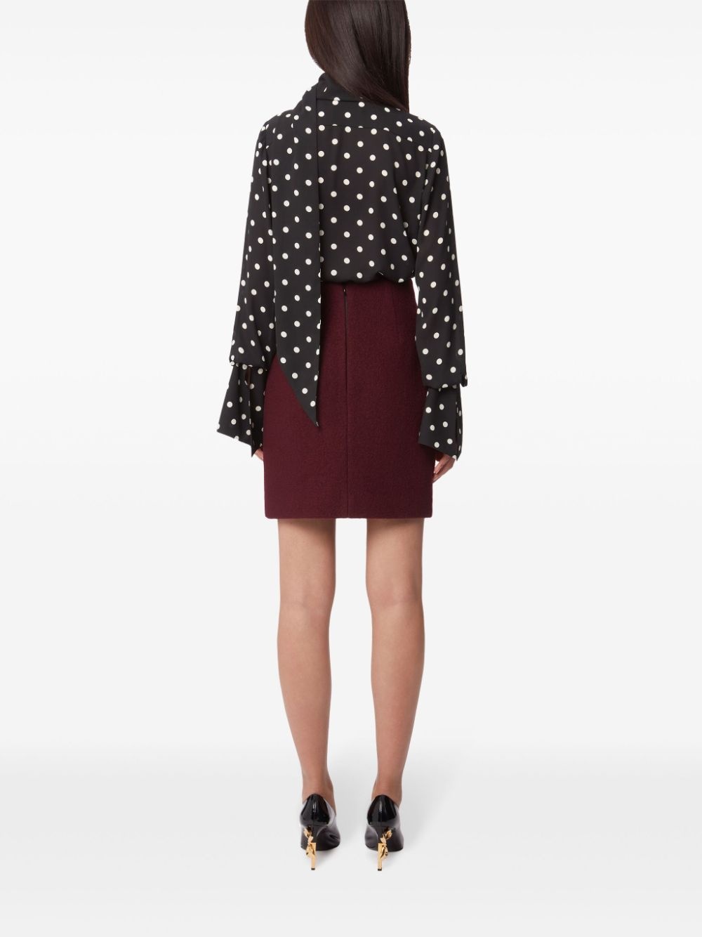 polka-dot pussy-bow shirt - 4