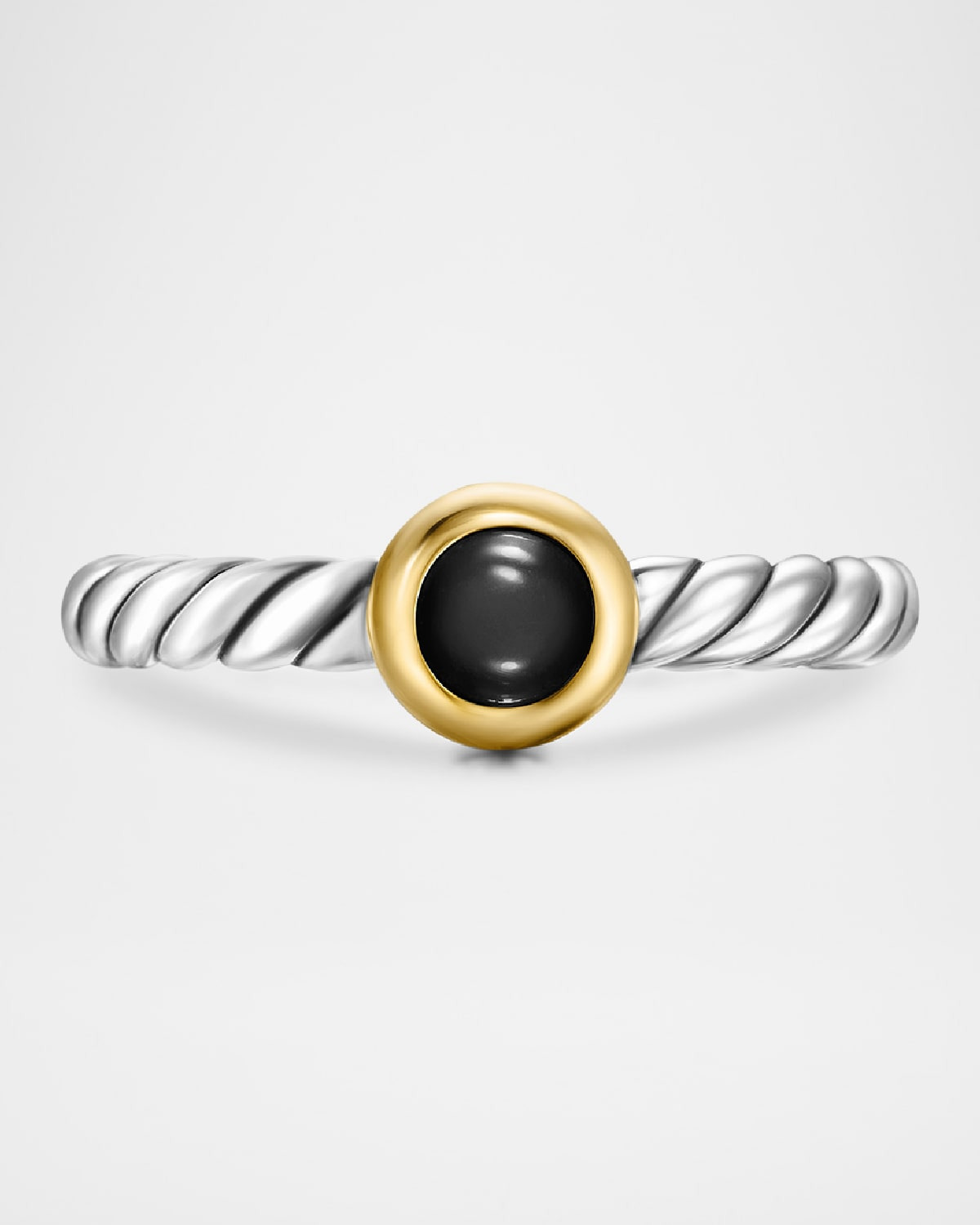 Cable Flex Ring with Gemstone in Silver and 14K Gold, 2.8mm - 4