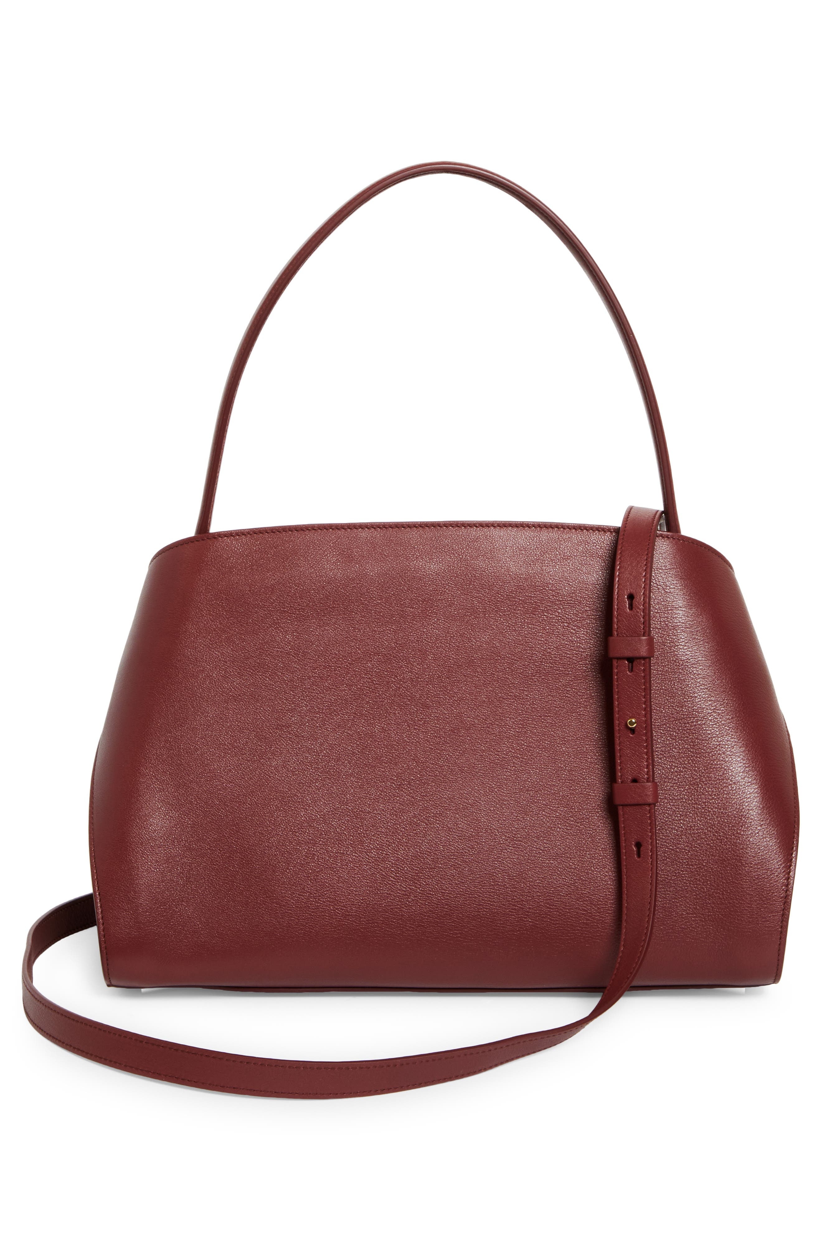 FERRAGAMO Small Hug Leather Shoulder Bag in College Red/Plaster at Nordstrom - 4