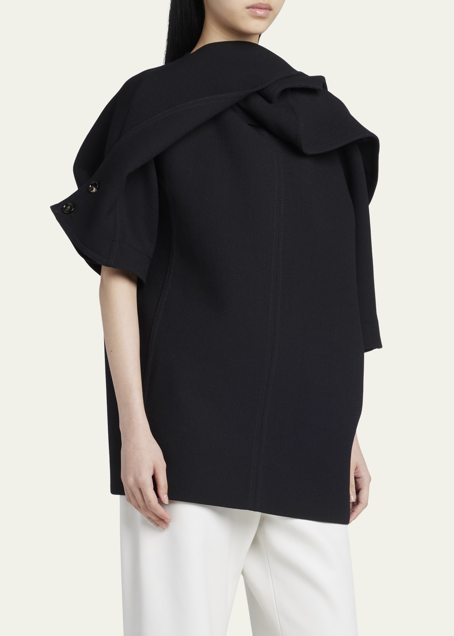 Light Double Wool Crepe Top - 4